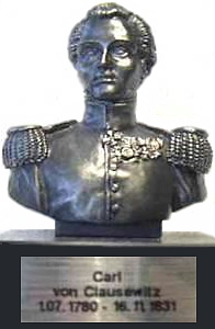 Small metal bust of Clausewitz