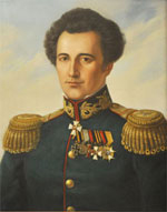 poorly done painting of Clausewitz in Russian general's uniform