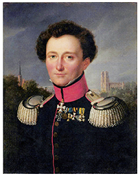 Wilhelm Wach's original 1830 painting of Clausewitz