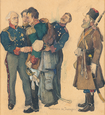 Stiftung's second watercolor of Clausewitz at Tauroggen